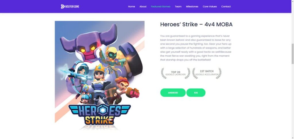 Heroes' Strike - o 2º Projeto dos Jogos Wolffun