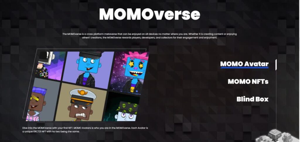 Met Mobox MOMOVERSE kunt u uw eigen NFT's maken en aanpassen