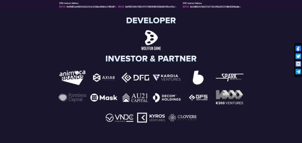 Varios inversores y socios de Wolffun Game